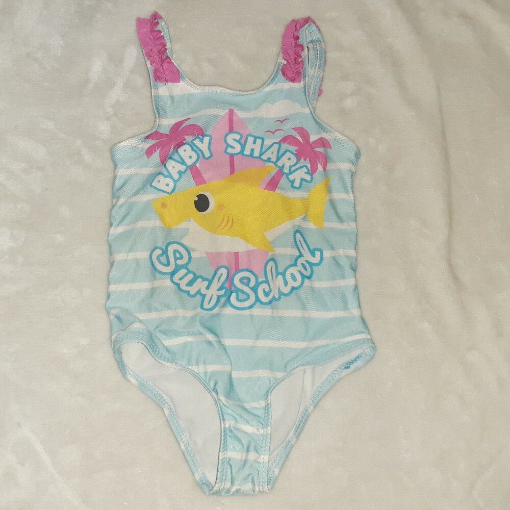 NICKELODEON 1 PC SWIMSUIT BABY SHARK SURF SCHOOL BATHING SUIT-GIRLS SIZE 3T